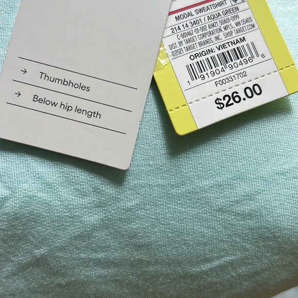 All in Motion™ Women's Super Soft Modal Sweatshirt - Aqua Green - Picture 4 of 4